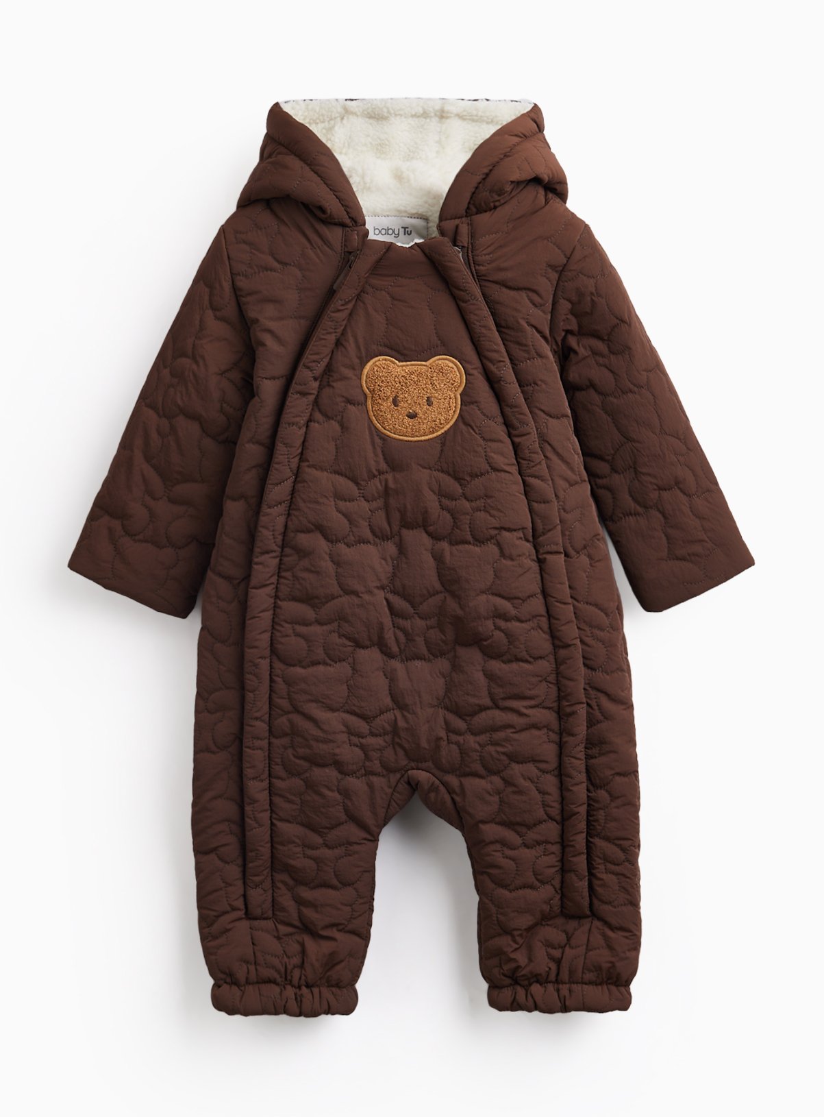 Brown Teddy Bear Pramsuit 18-24 months - Image 1 thumbnail
